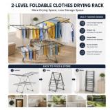 Sakugi Clothes Drying Rack, Foldable 2-Level Laund