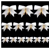 36 Pack Satin Ribbon Bows - Pretied Bows White