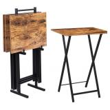 Folding TV Tray Tables, Set of 4 TV Tray