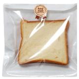 100 Pcs White Kraft Bread Bag Bakery Bags with Win