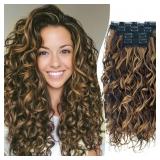 Aisaide Clip in Hair Extensions, 4PCS 20 inch Curl