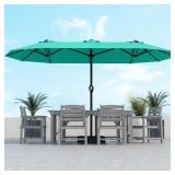 $160 XLarge 15ft Patio Umbrella with Solar Lights