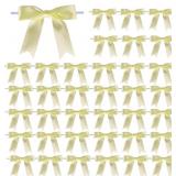 Meseey 50 Pcs 3 Inches Twist Tie Satin Ribbon Bows