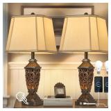27.5  Farmhouses Table Lamp with USB Set 2
