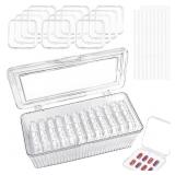 13 Pcs Press On Nail Storage Boxes with 54 Pcs Adh