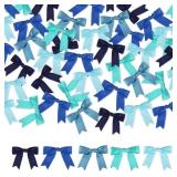 50 Pcs Dusty Blue Assorted Satin Ribbon