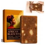 Raw African Black Soap Bar, Gentle Cleansing for F