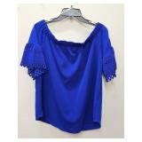 Royal Blue Off-the-Shoulder Blouse