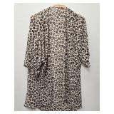 Chic Leopard Print 3/4 Sleeve Shift Dress