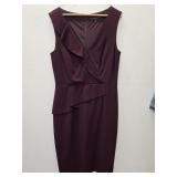 Antonio Melani Burgundy Asymmetrical Ruffle