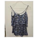 White House Black Market Blue & Black Tiered