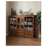 Massive Wood Library Bookcase Wall Unit
