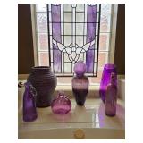 7 PIECE Large 47'x21' Framed Leaded Stained Glass