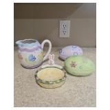 4-Piece Easter & Spring Ceramic Decor Set -