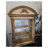 Vintage Ornate Gold & White Wall Display Cabinet