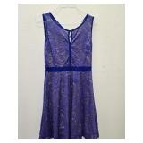 Elegant Sleeveless Floral Lace Overlay Dress