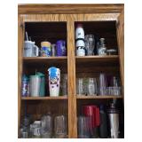 Large Lot of Assorted Glassware, Travel Mugs,