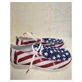 New Patriotic American Flag Canvas Slip-On Shoes
