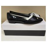 New Elegant Black Patent Accent Slip-On Dress