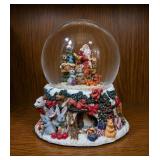 Music Woodland Christmas Snow Globe with Santa