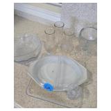 Vintage Pyrex Divided Dish with Lid, Clear