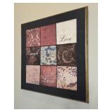 Framed 'Live, Laugh, Love' Patchwork Motif Wall