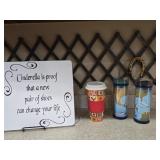 Expandable Wooden Wall Lattice, & Tumblers