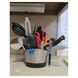 Stainless Steel Rotating Utensil Caddy with