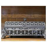 Ornate Vintage-Style Silver-Tone Footed Casket