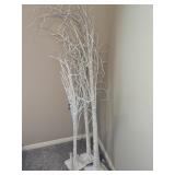 Light-Up Faux White Birch Trees Indoor Decor Lot