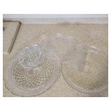 4-Piece Vintage Pressed Glass & Frosted Glass