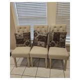 Set of 3 Contemporary Tufted Upholstered Dining
