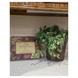 Wall Plaques & Large Faux Greenery in Woven Basket