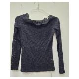 NWT Chic Black Floral Lace Off-the-Shoulder