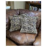 Set 4 Luxe Faux Fur Leopard Print Throw Pillows -