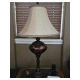 Elegant 36' Amber Tortoiseshell Glass Lamp