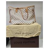 Louis Vuitton Damier Azur Neverfull Tote Bag w/