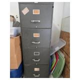 Vintage Industrial 4 Drawer Metal Filing Cabinet