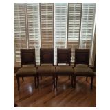 Set of 4 Traditional High-Back Upholstered