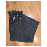 NWT $69 Lucky Brand Dark Charcoal Fringe Scarf