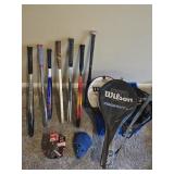 Wilson Tennis Rackets & Baseball Equipment Lot