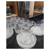 33 Piece Vintage Clear Glass Teacup & Saucer Set