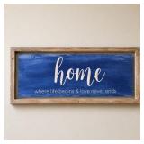 Rustic Wood Framed Home Wall Decor Sign
