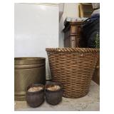 Assorted Baskets & Decorative Planters Lot