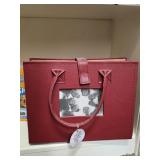 Premium Oversized Dark Red Leather Tote Bag