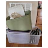 Assorted Plastic Storage Bins & Tote Organizers