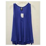NWT Bobeau Women's Royal Blue Sleeveless Layered