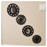 Set of 4 Contemporary Black Decorative Wall