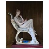 Elegant Vintage Porcelain Figurine of Seated