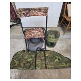 Camo Hunting Chair Bucket Seat & Gun Case
